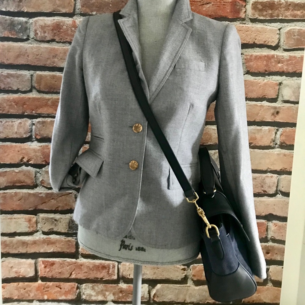 J. Crew Marlie Satchel Handbag Navy - Picture 2 of 8